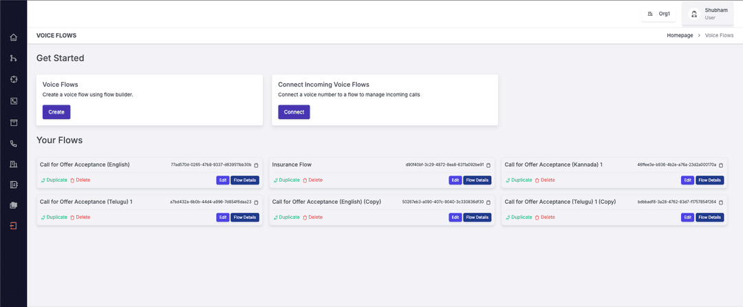 Voice Flows Management